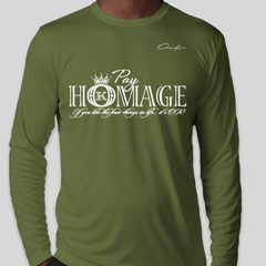 Pay Homage Long Sleeve T-Shirt - Army Green / Small - Long Sleeve Tee