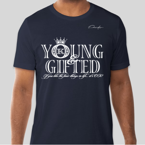 young & gifted t-shirt navy blue