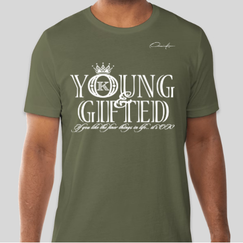 young & gifted t-shirt army green