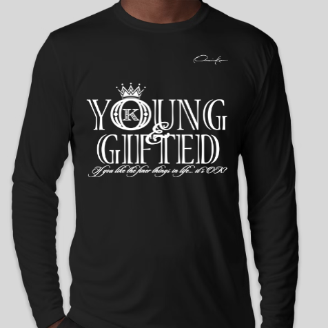 young & gifted long sleeve shirt black