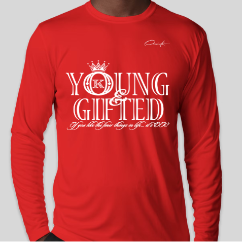 young & gifted long sleeve shirt red
