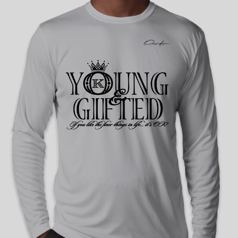 young & gifted long sleeve shirt gray