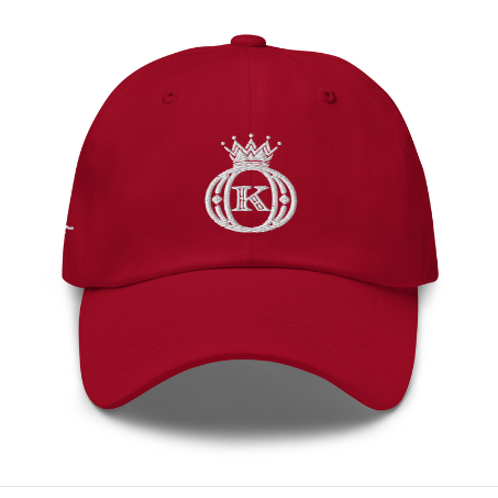 red baseball dad's cap for women