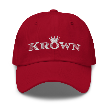 red women's krown baseball cap