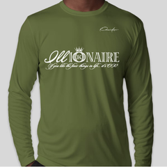 Illionaire Long Sleeve T-Shirt - Army Green / Small - Long Sleeve Tee