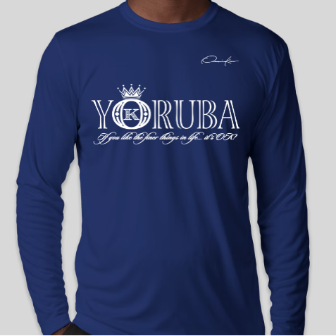 yoruba shirt royal blue long sleeve