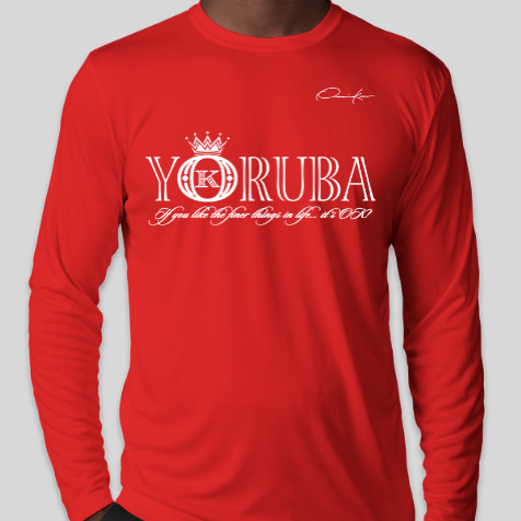 yoruba shirt red long sleeve