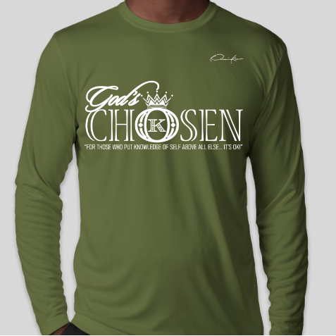 God's Chosen Long Sleeve Shirt Army Green
