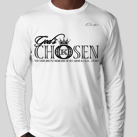 God's Chosen Long Sleeve Shirt White