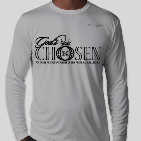 God's Chosen Long Sleeve Shirt Gray