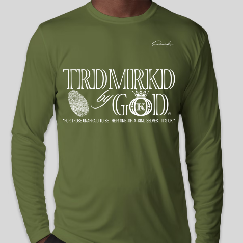 trademarked by god long sleeve army green