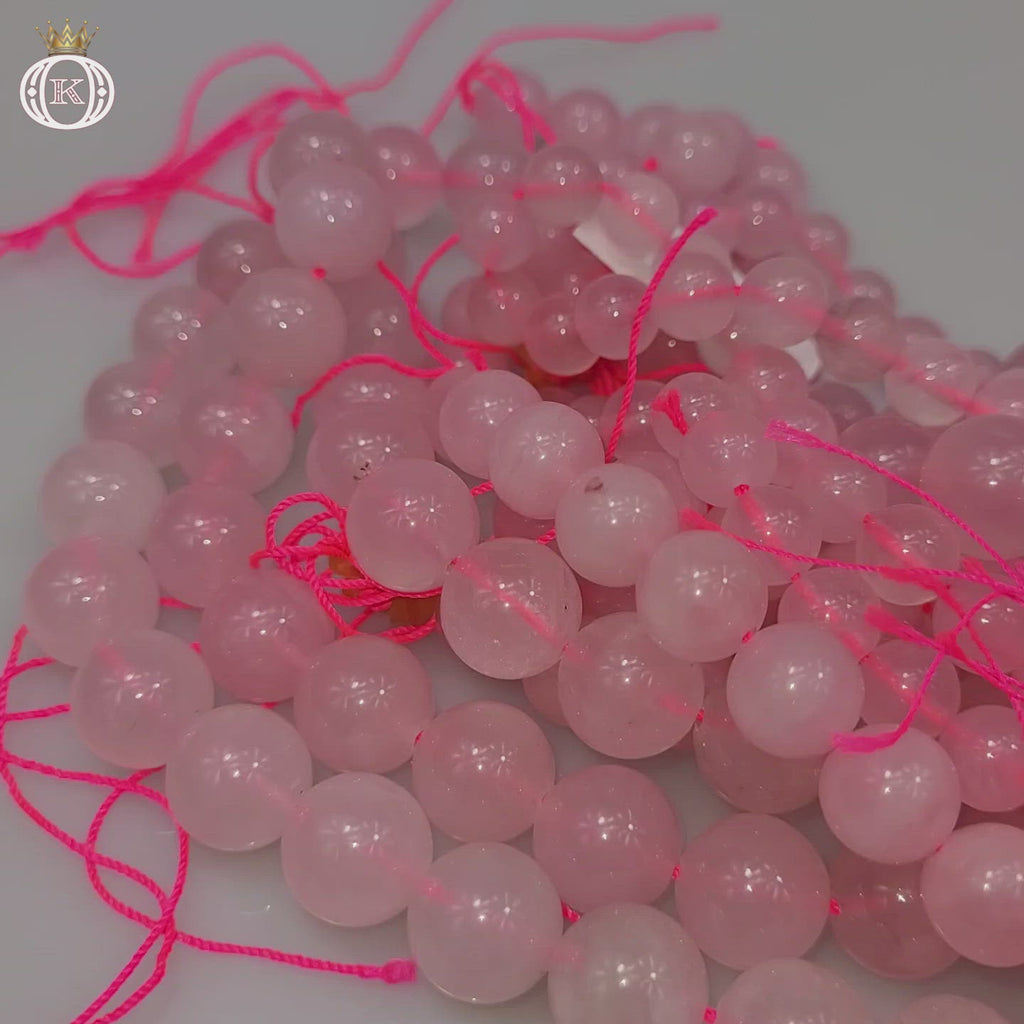 rose quartz gemstone beads video