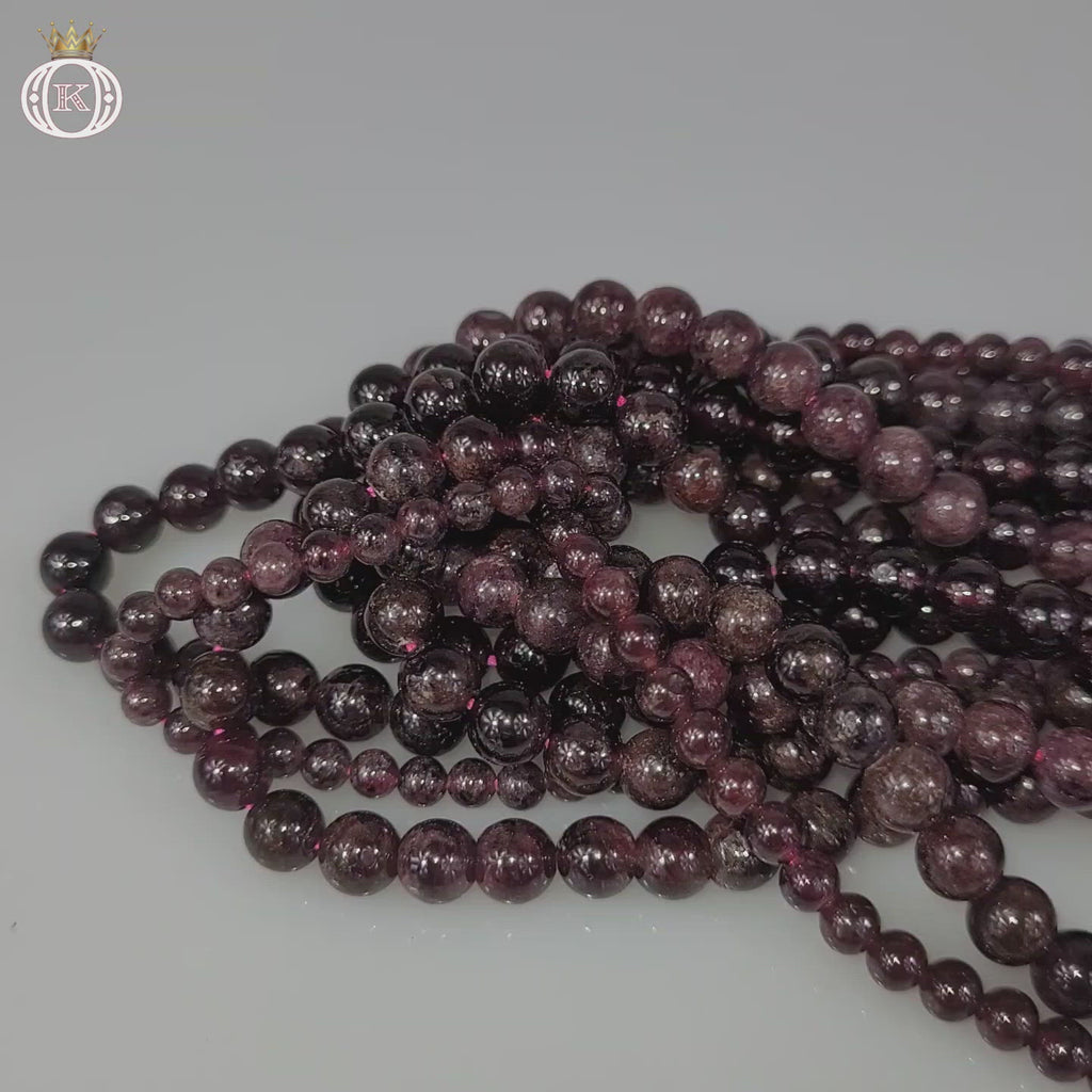 red garnet gemstone beads video