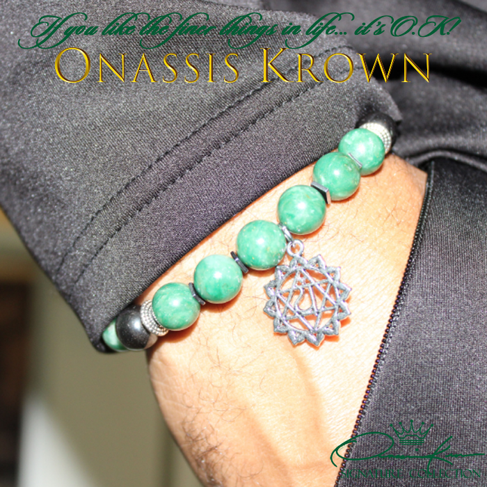 green african jade anahata charm chakra bracelet