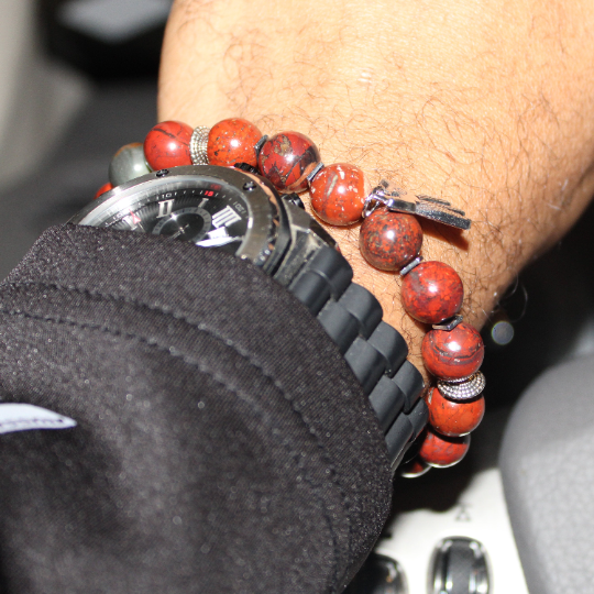 anubis charm luxury bead bracelet