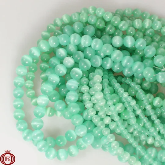 green water cats eye beads
