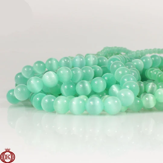 aqua green cats eye beads