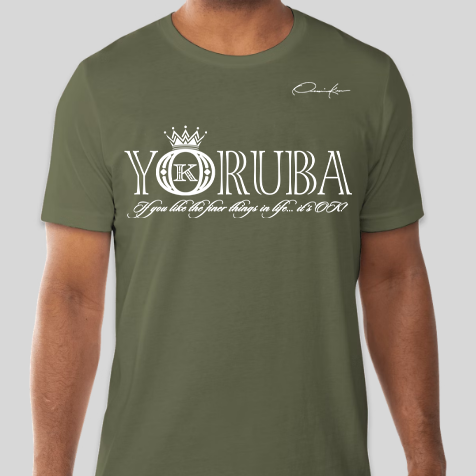 yoruba t-shirt army green