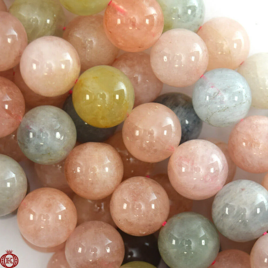 colorful beryl morganite gemstone beads