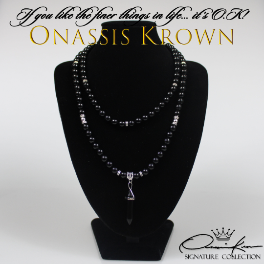 black onyx beaded necklace
