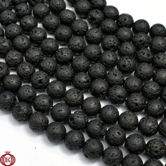 black lava beads