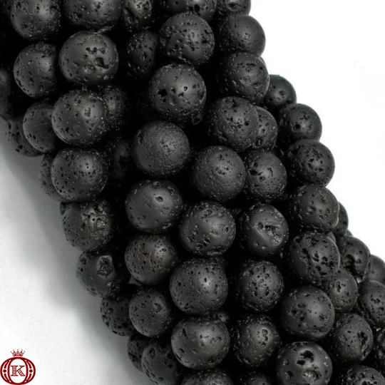 black lava gemstone beads
