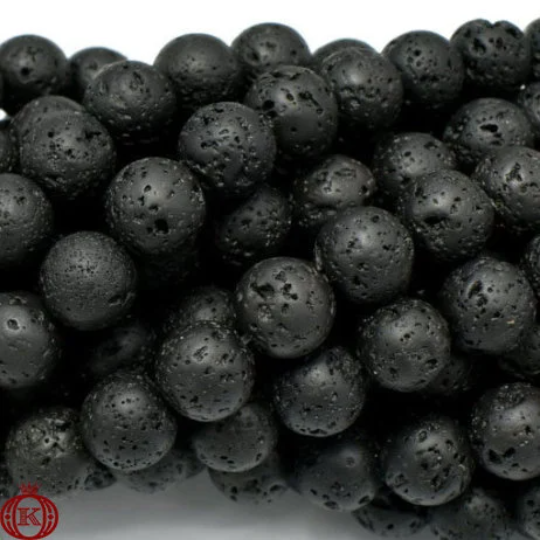 natural black lava beads