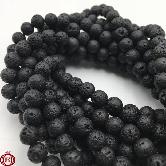 wholesale black lava beads
