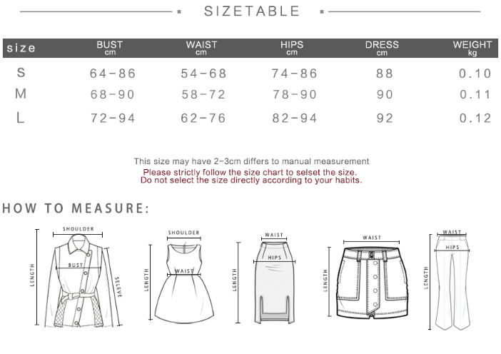 short dress size chart