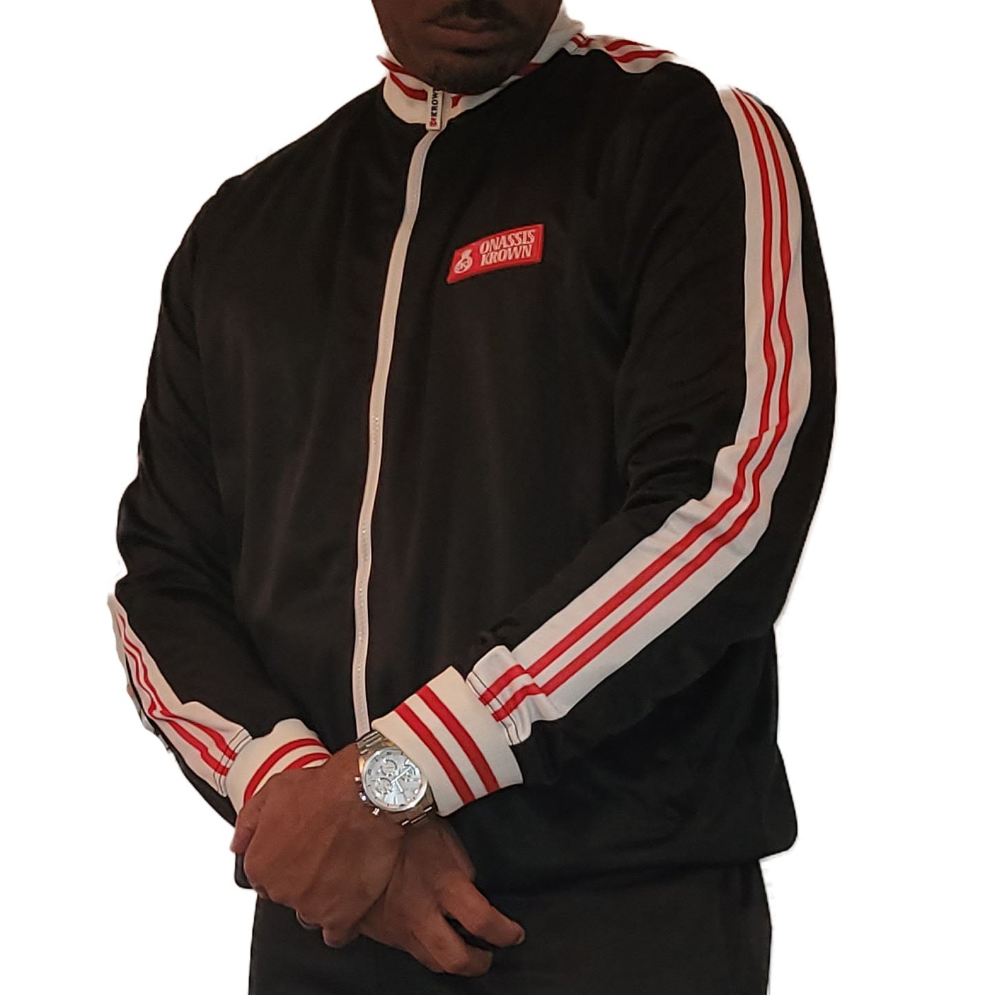 Black Designer Tracksuit Jacket
