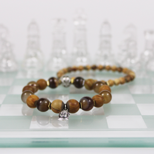 buddhist picture jasper bead bracelet