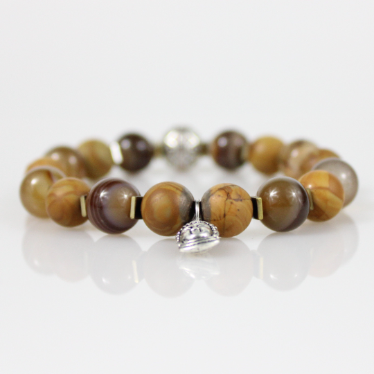 brown buddha charm bead bracelet