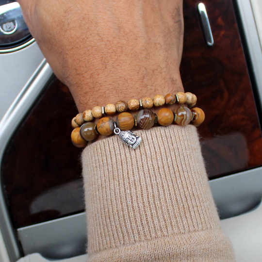 fashionable buddha charm picture jasper bead bracelet