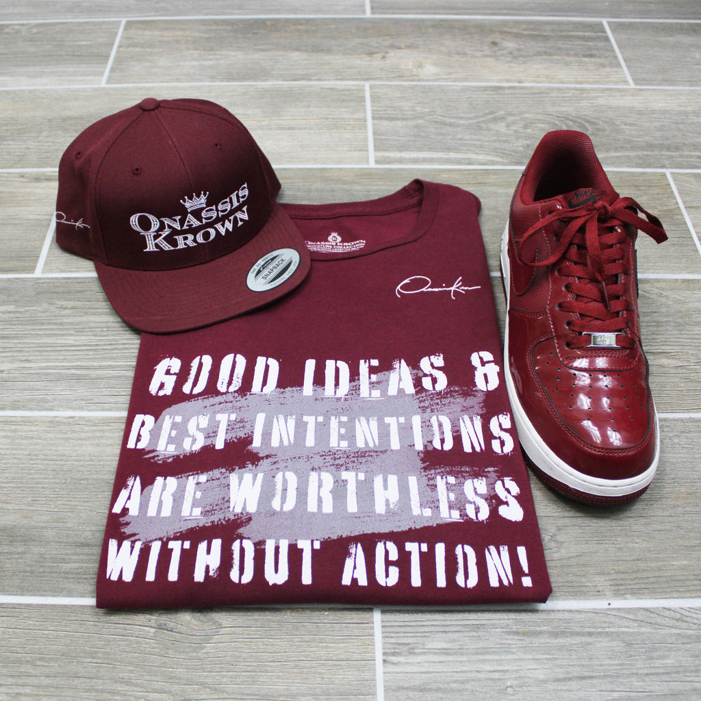motivational long sleeve shirt maroon cap air force ones collection