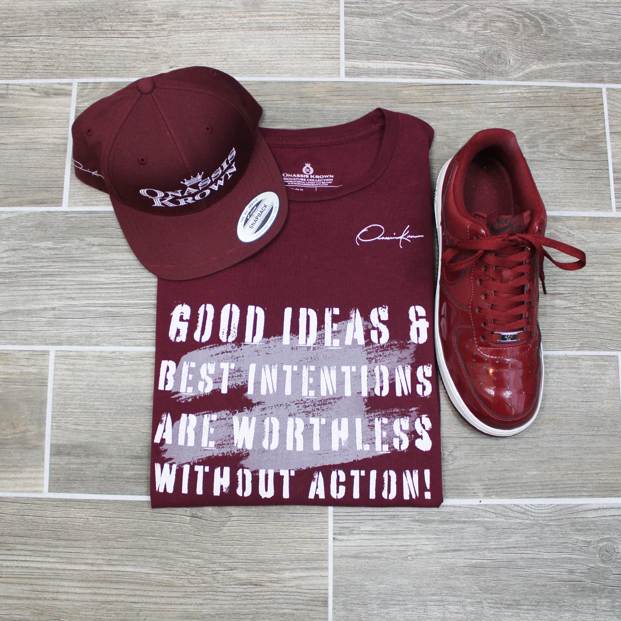 motivational quote outfit burgundy maroon