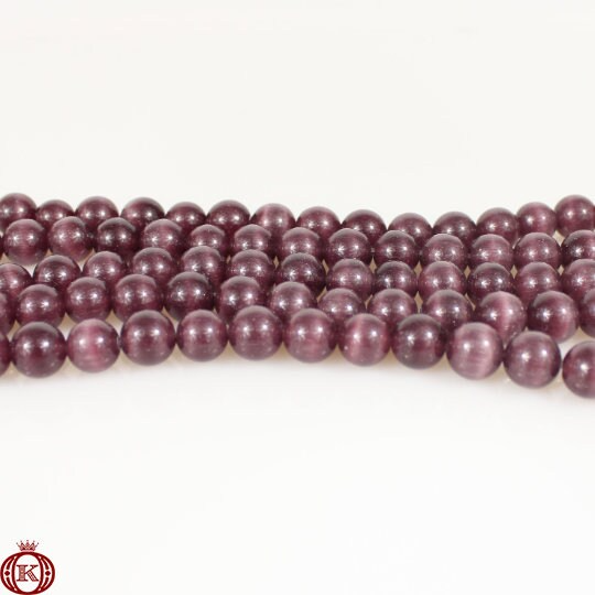 burgundy cats eye gemstone bead strands