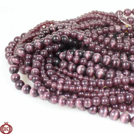 burgundy cats eye beads