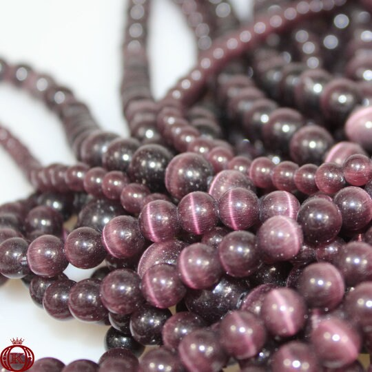 maroon cats eye gemstone beads