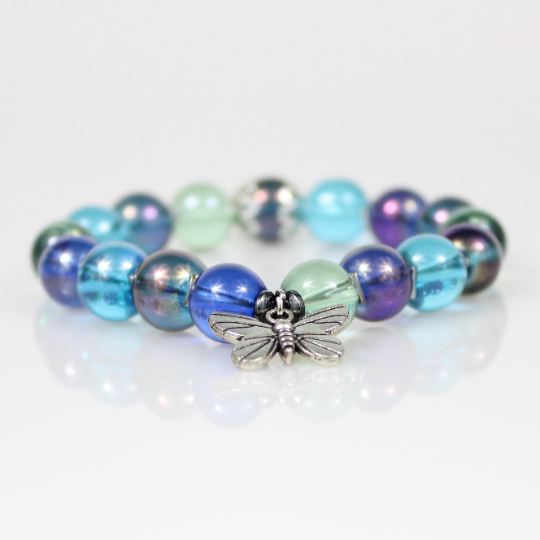 butterfly charm bead bracelet