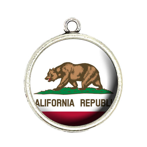 state of california flag cabochon charm