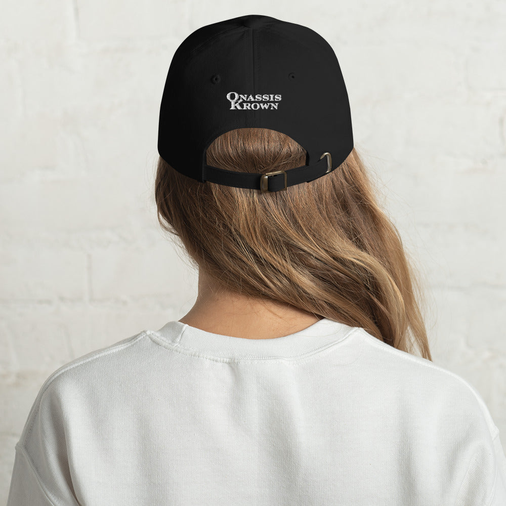 women's black onassis krown baseball cap