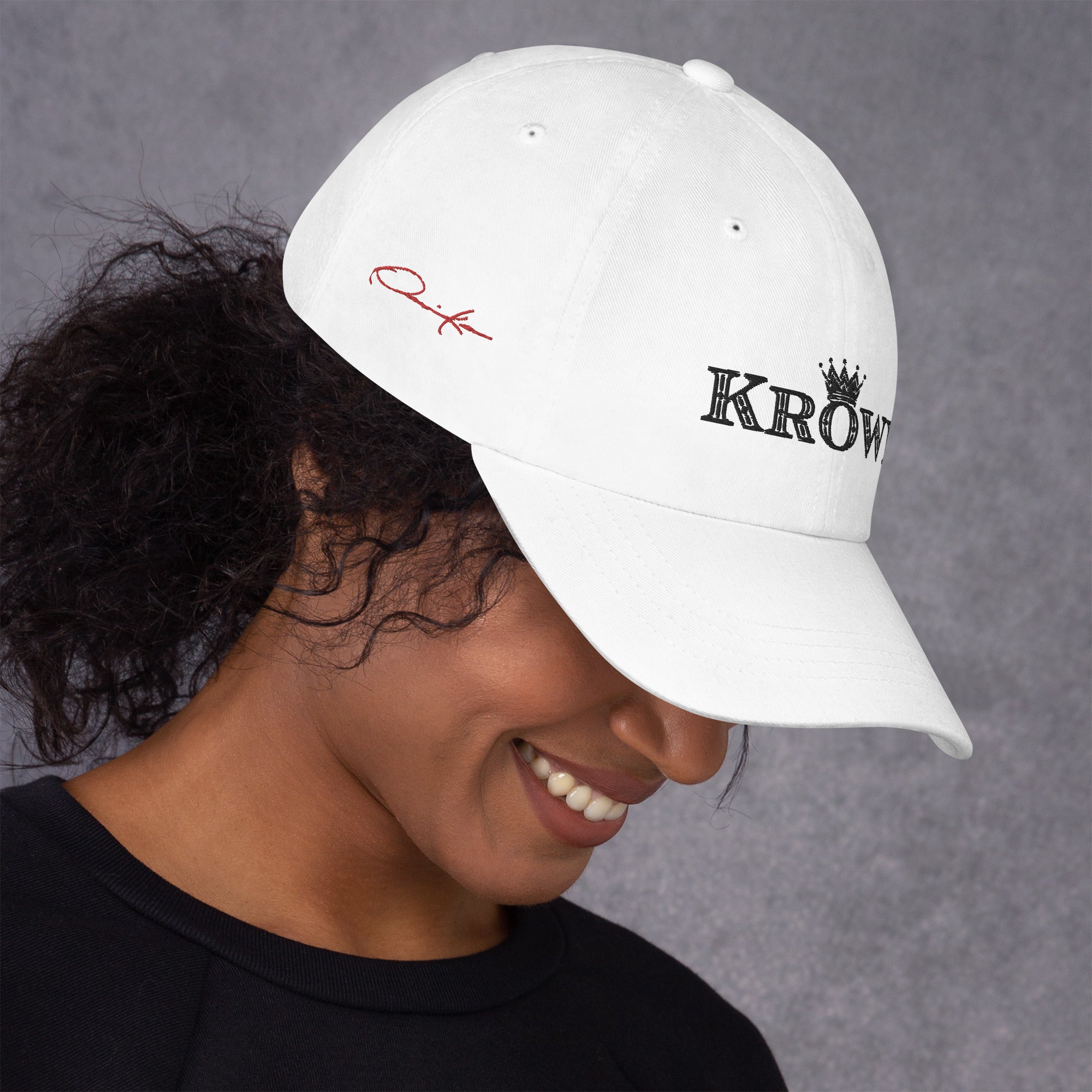 women's white embroidered baseball cap