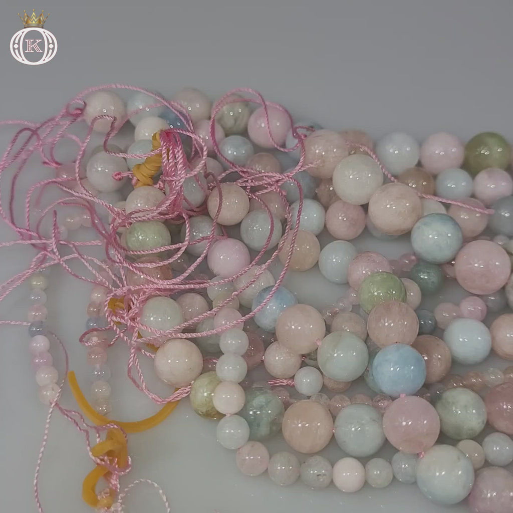 beryl morganite gemstone beads video