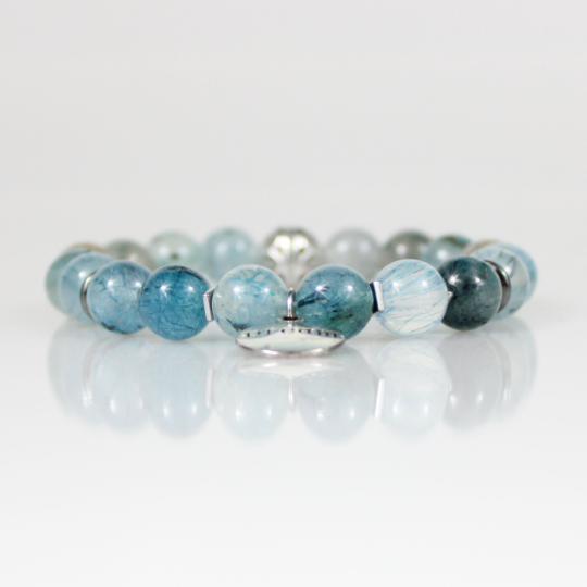 blue rutilated quartz dream charm bracelet