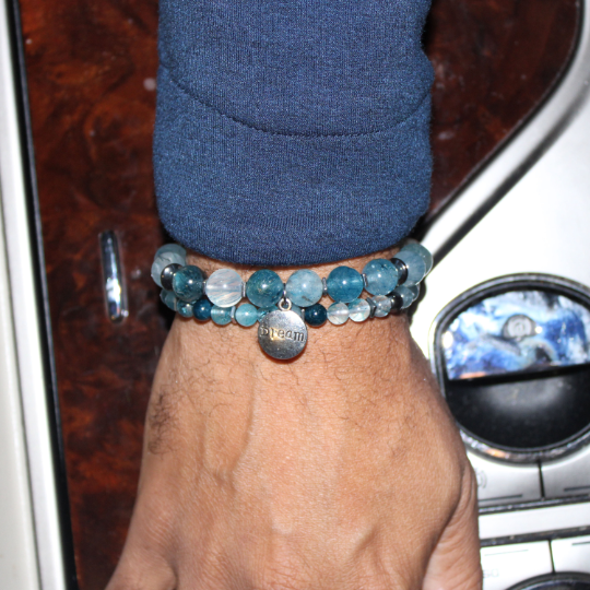 blue rutilated quartz bracelet