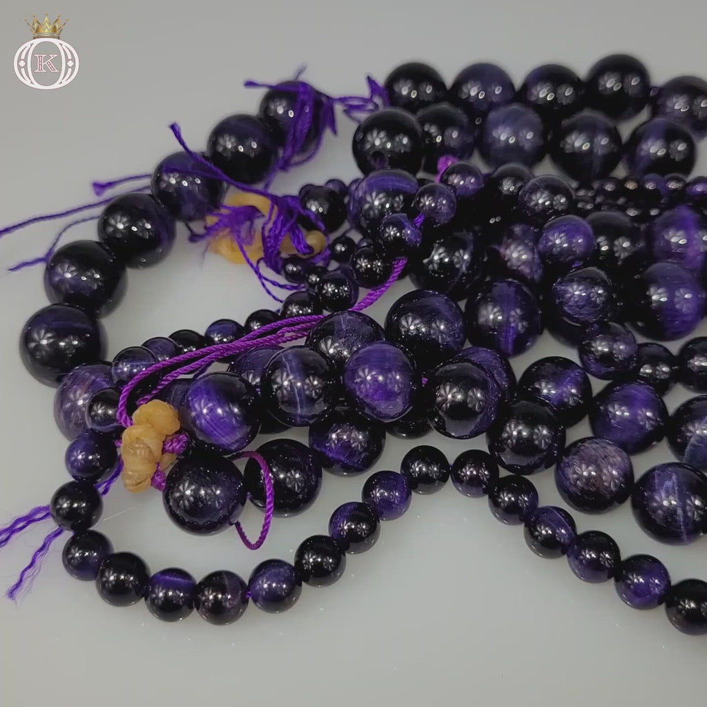 purple tiger eye gemstone beads video