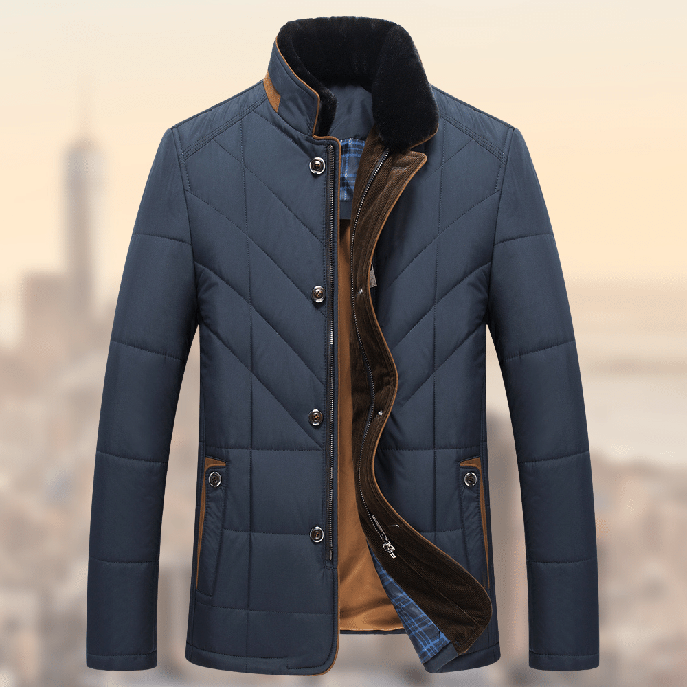 blue winter coat