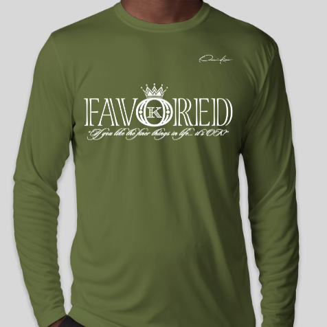 highly blessed & favored shirt army green