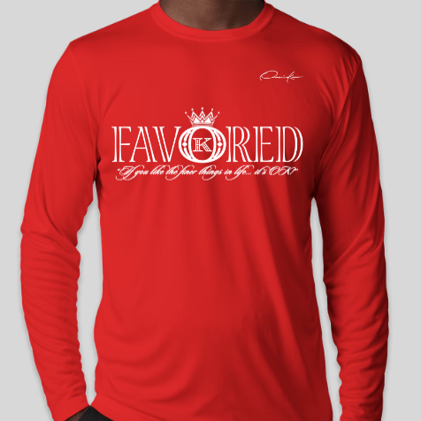 highly blessed & favored shirt red