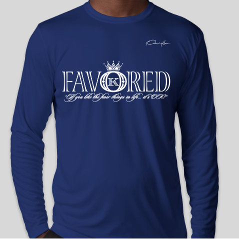highly blessed & favored shirt royal blue